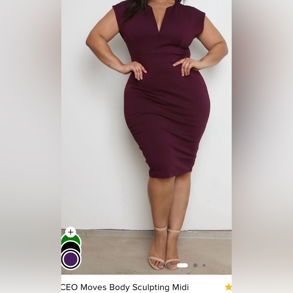 Deep Purple Body Sculpting Midi Dress CEO Moves